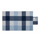 Woodside Check Foldaway Picnic Blanket With Carry Strap - Light Blue - Heritage Of Scotland -