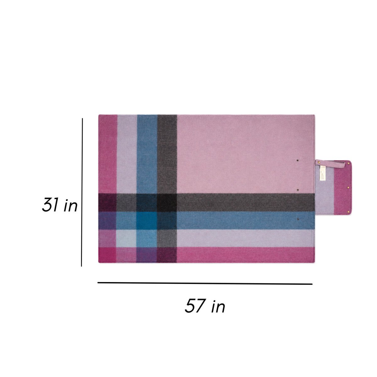 Woodside Check Foldaway Picnic Blanket With Carry Strap - Light Purple - Heritage Of Scotland -