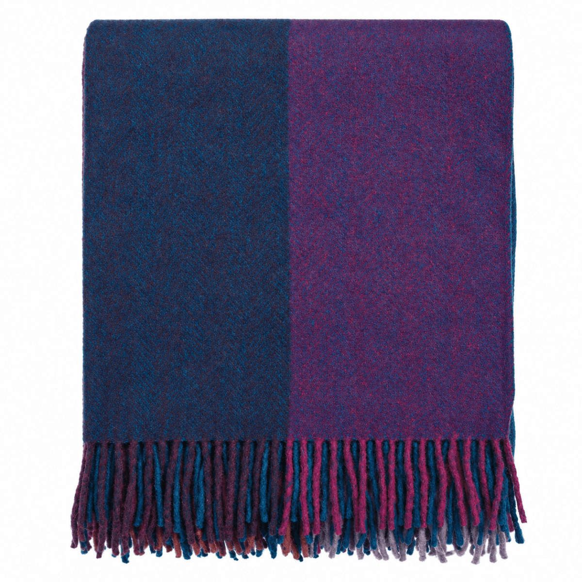 Woodside Check Wool-Blend Plaid Throw | Sofa & Bed Blanket - Turquoise & Pink - Heritage Of Scotland -