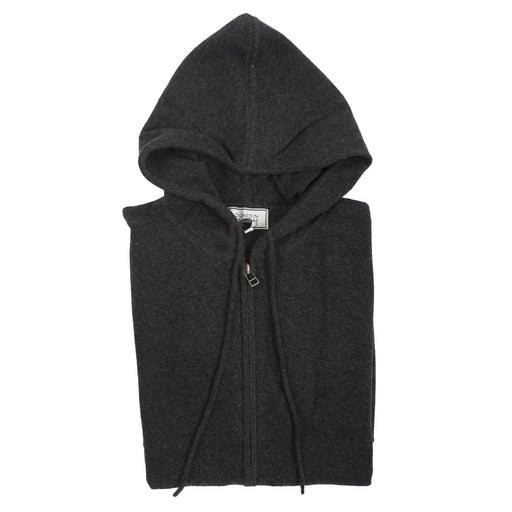 100% Cashmere Gents Hoodie Charcoal - Heritage Of Scotland - CHARCOAL