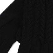 100% Cashmere Ladies Cable Glove Black - Heritage Of Scotland - BLACK