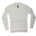 100% Cashmere Ladies Stripe Crew Sweater Lt Grey Mix - Heritage Of Scotland - LT GREY MIX