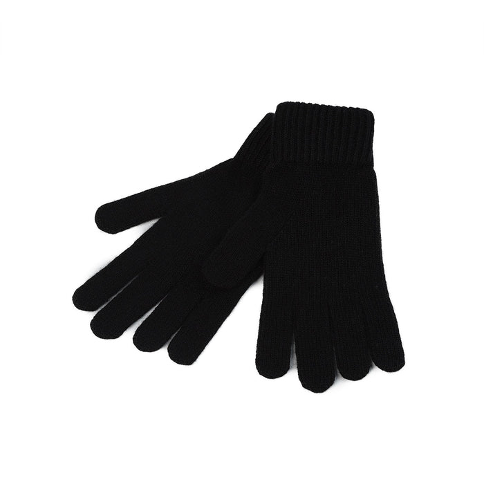 100% Cashmere Plain Ladies Glove Black - Heritage Of Scotland - BLACK