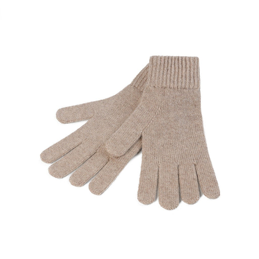 100% Cashmere Plain Ladies Glove Sand Beige - Heritage Of Scotland - SAND BEIGE