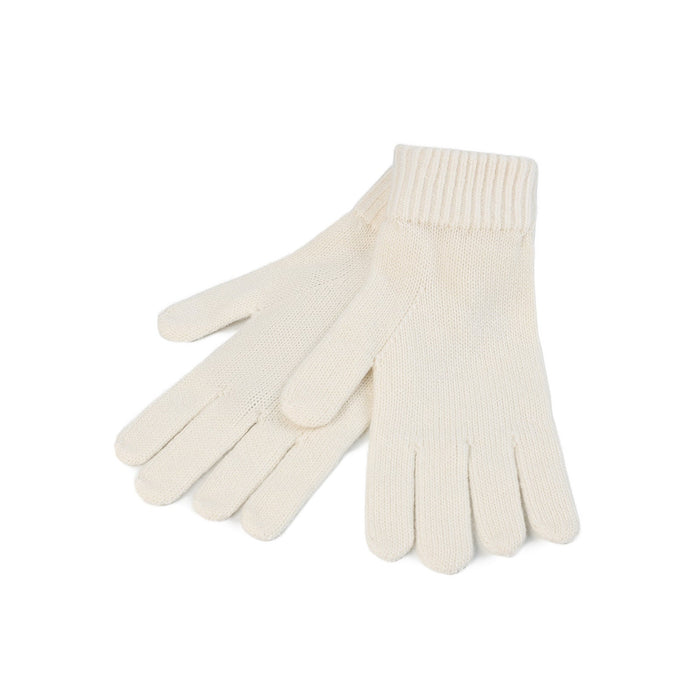 100% Cashmere Plain Ladies Glove White - Heritage Of Scotland - White