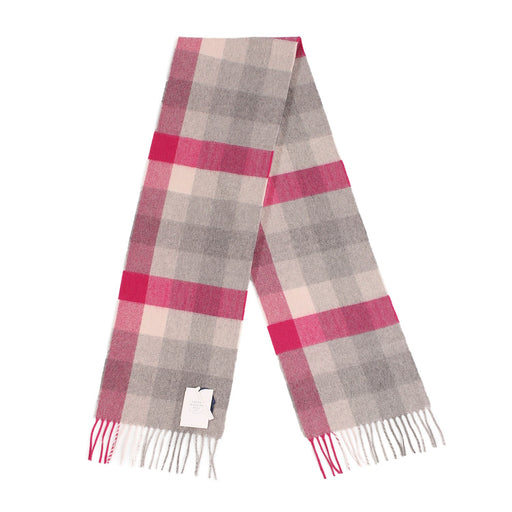 100% Cashmere Scarf Made In Scotland Cubes Pink - Heritage Of Scotland - CUBES PINK