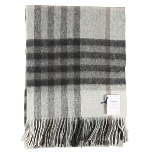 100% Lambswool Blanket Chequer Tartan Grey/Taupe - 24529 - Heritage Of Scotland - CHEQUER TARTAN GREY/TAUPE - 24529