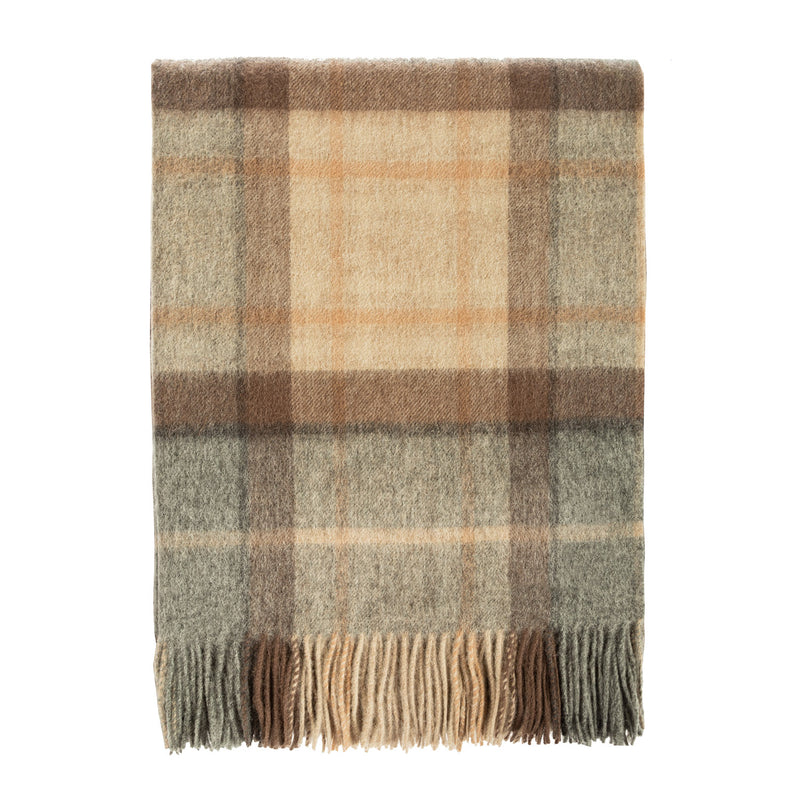 100% Lambswool Blanket Mackellar Natural - Heritage Of Scotland - MACKELLAR NATURAL