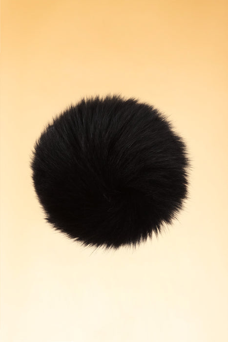 100% Real Fur Pom Pom Black - Heritage Of Scotland - BLACK