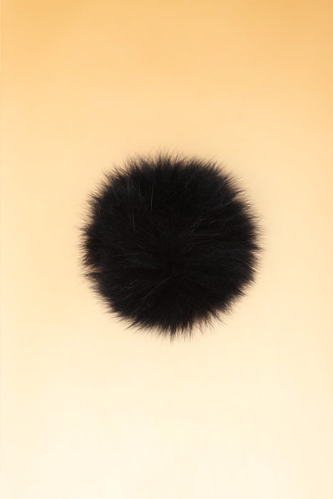 100% Real Fur Pom Pom Black - Heritage Of Scotland - BLACK