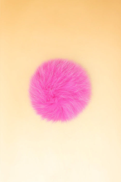 100% Real Fur Pom Pom Hot Pink - Heritage Of Scotland - HOT PINK