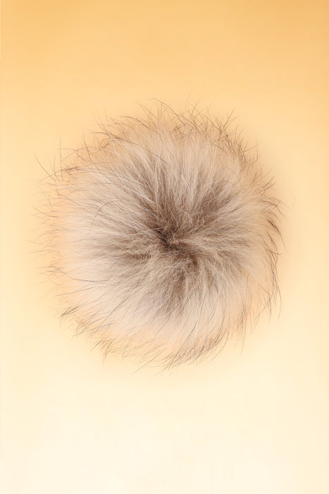 100% Real Fur Pom Pom Natural/Black - Heritage Of Scotland - NATURAL/BLACK