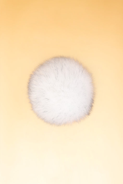 100% Real Fur Pom Pom White/Black - Heritage Of Scotland - WHITE/BLACK