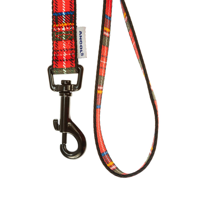 40Inch/100Cm Nylon Red Tartan Lead - Heritage Of Scotland - TARTAN