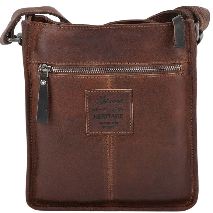 4551 Unisex Leather Body Bag Tan - Heritage Of Scotland - TAN