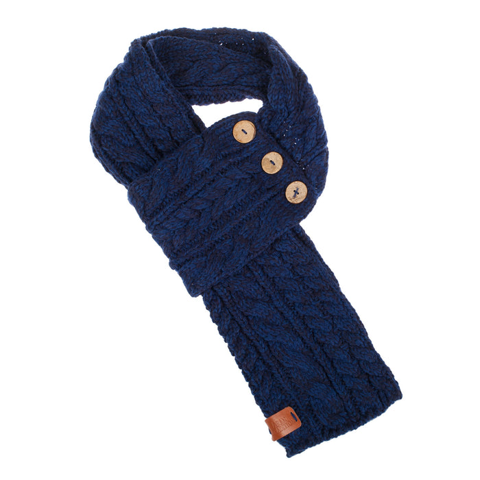 Cable Button Wrap Scarf
