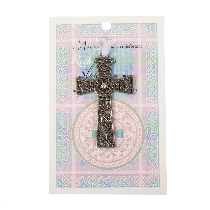 Celtic Cross Hanger With May You Be Poor Card