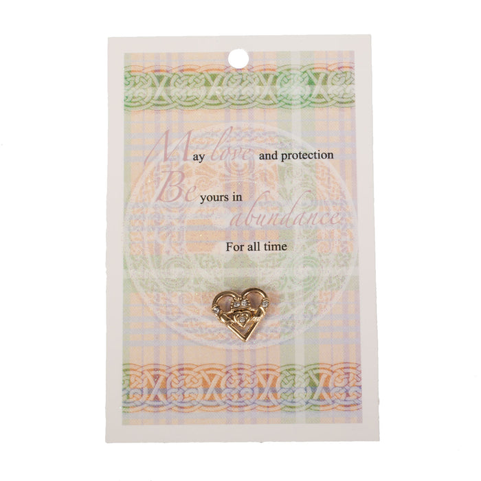 Claddagh Heart Pin With A Love And Protection Card