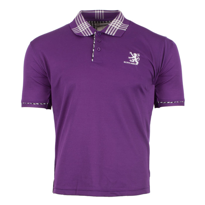 Adults Lion Scotland Polo Shirt Purple