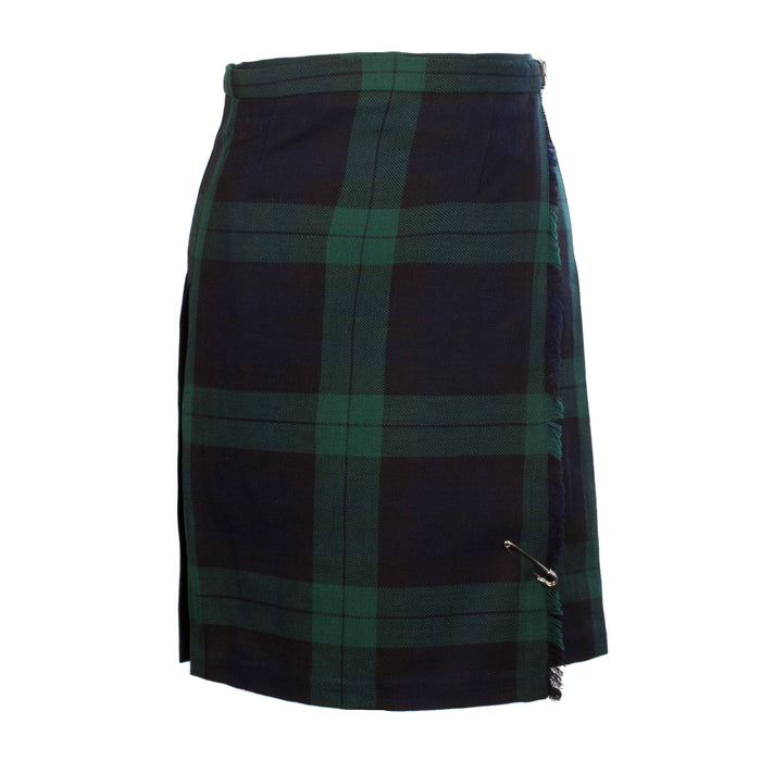 Ladies Knee Length Tartan Kilted Skirt Black Watch