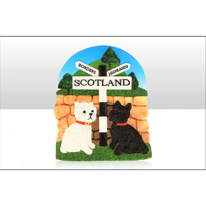 Magnet Scottie/Westie And Sign