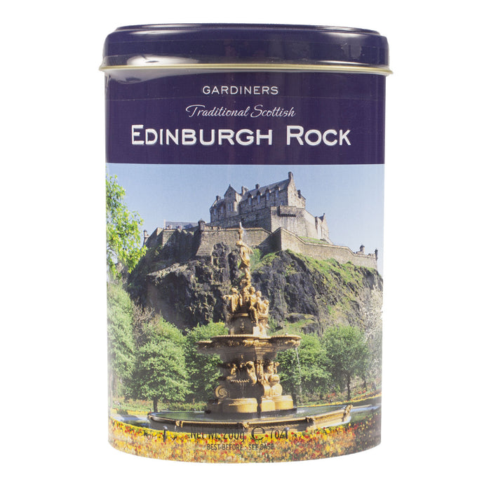 Traditional Scottish Edinburgh Rock - 200G Castle View Tin