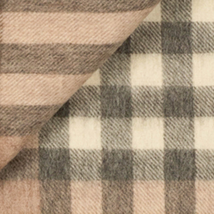 90/10 Tartan Cashmere Blanket Scarf Grey/Natural - Heritage Of Scotland - GREY/NATURAL