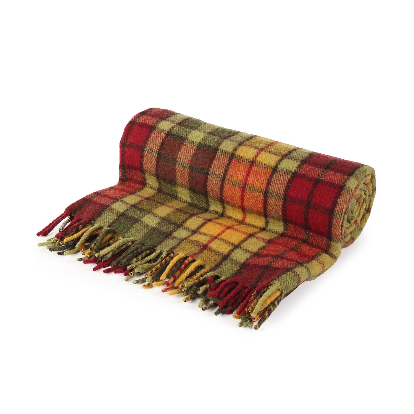 Recycled Wool Tartan Blanket Throw Buchanan Autumn Heritage of Scotl — Heritage Of Scotland
