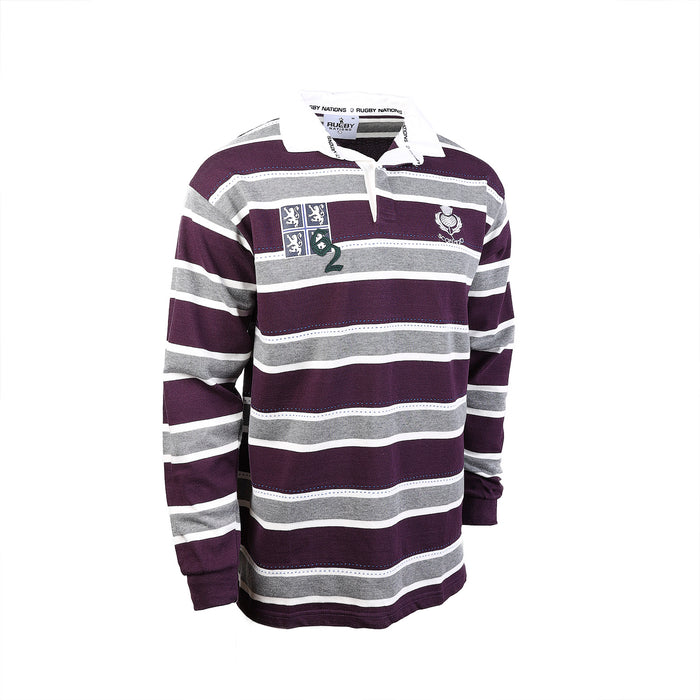 Gents Long Sleeve Edinburgh Rugby Shirt Purple/Grey