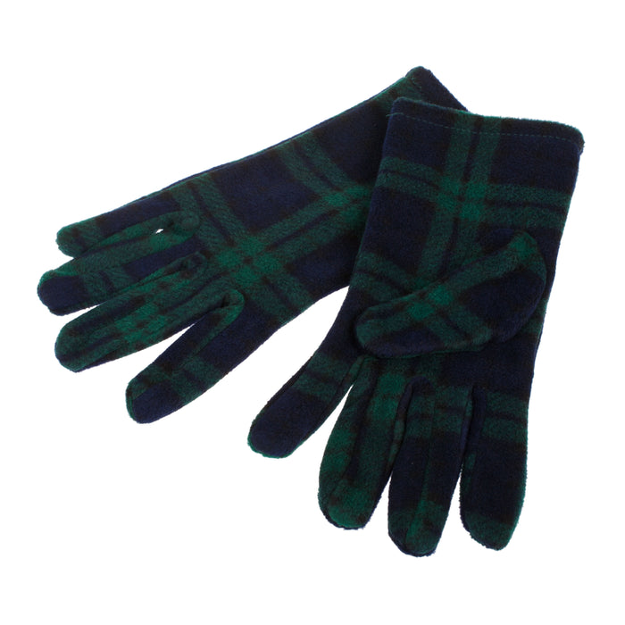 Women's Fleece Tartan Gloves  Black Watch