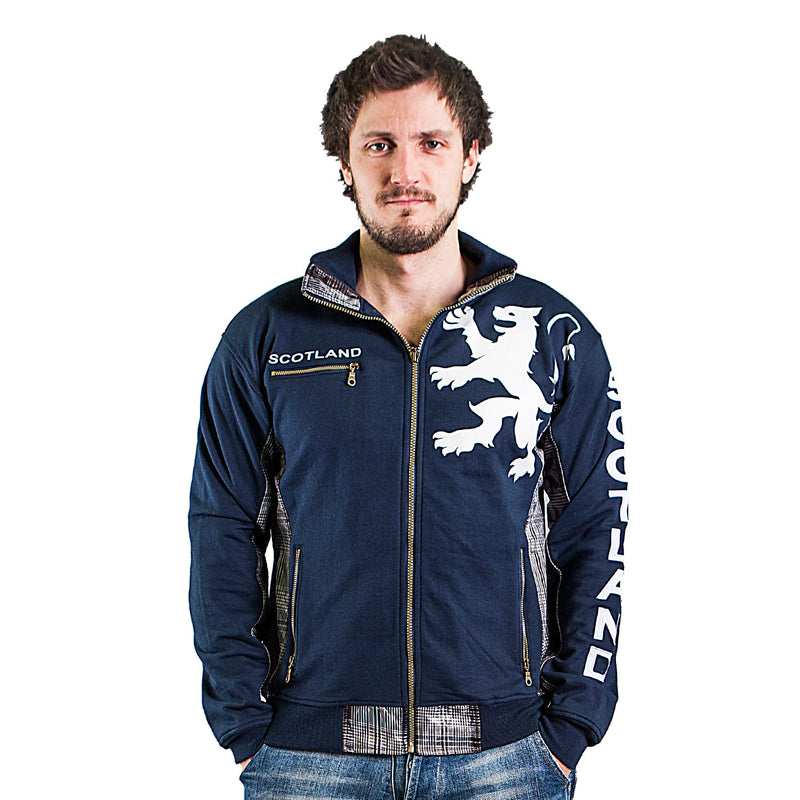 Scotland Lion Zip Sweatshirt Top Navy