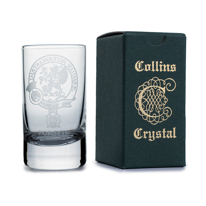 Collins Crystal Clan Shot Glass Forsyth