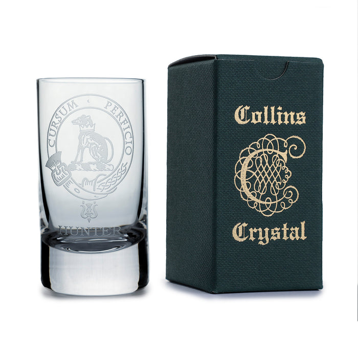 Collins Crystal Clan Shot Glass Hunter