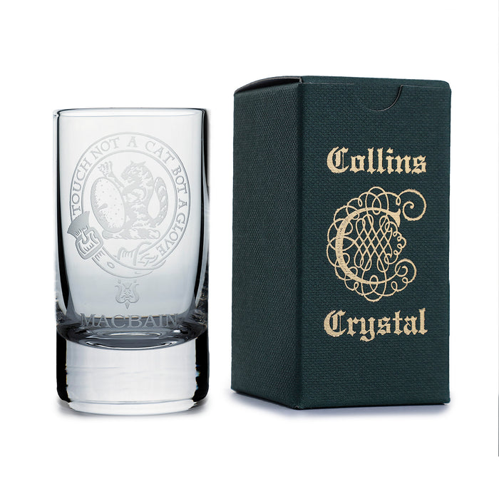 Collins Crystal Clan Shot Glass Macbain
