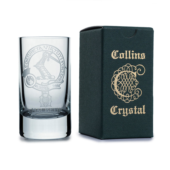 Collins Crystal Clan Shot Glass Macbeth