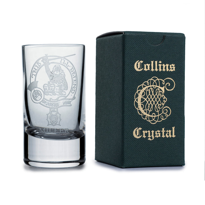 Collins Crystal Clan Shot Glass Miller