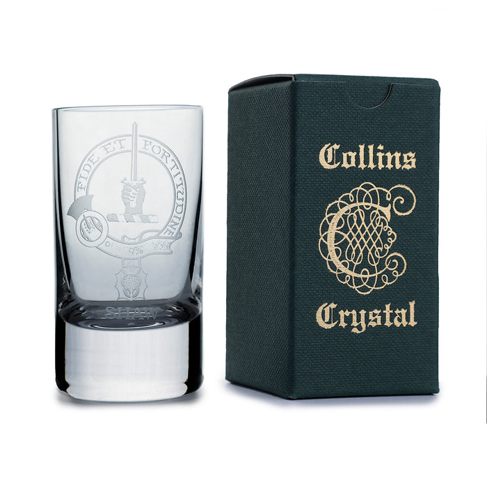Collins Crystal Clan Shot Glass Shaw