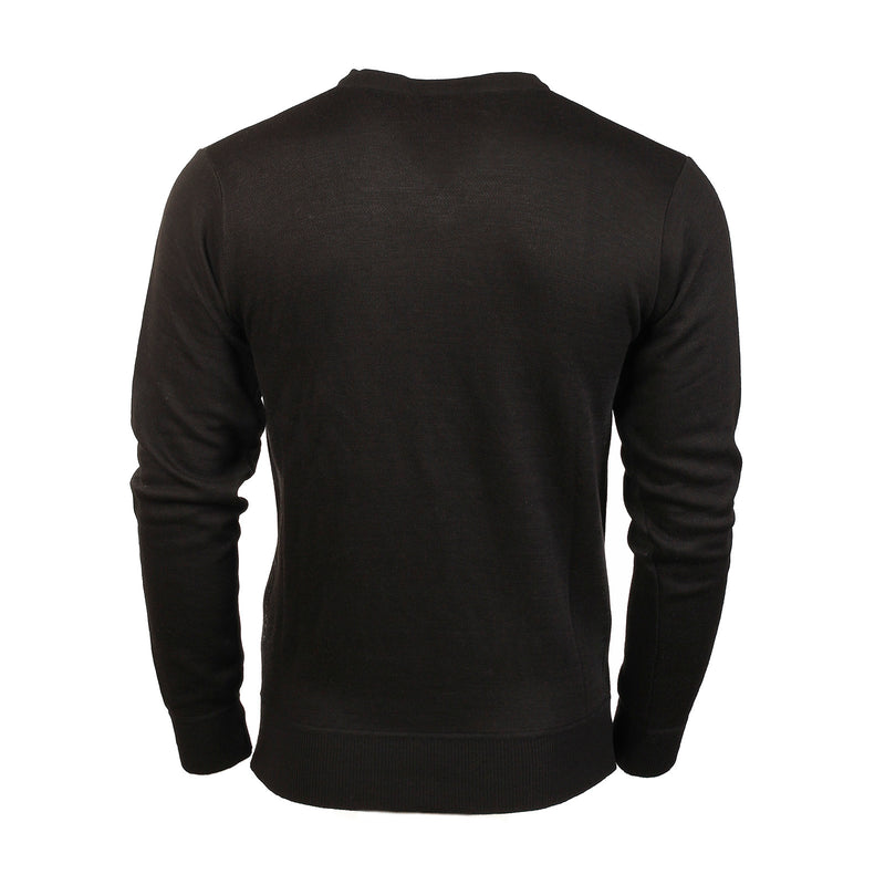 Men's Argyle Ballantrae V Neck Jumper Black
