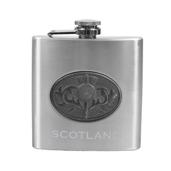 Thistle Emblem 6oz Scotland Hip Flask/1oz Shot Glass