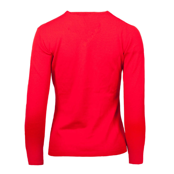 Ladies Merino Wool Crew Neck Jumper Rouge