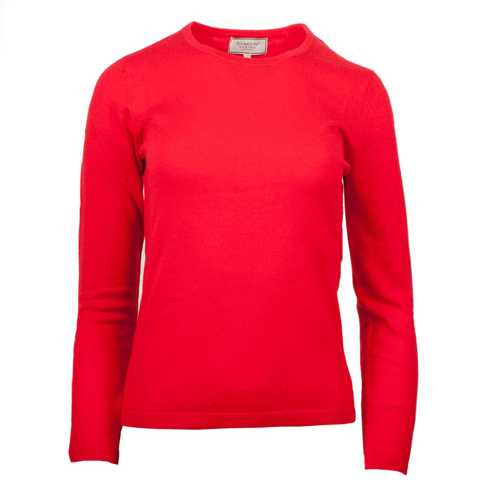 Ladies Merino Wool Crew Neck Jumper Rouge