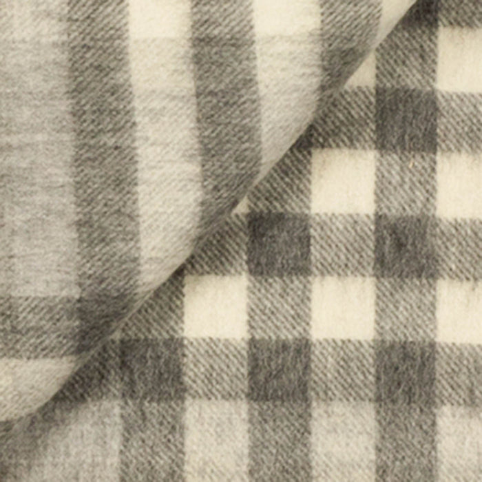 90/10 Tartan Cashmere Blanket Scarf  Grey