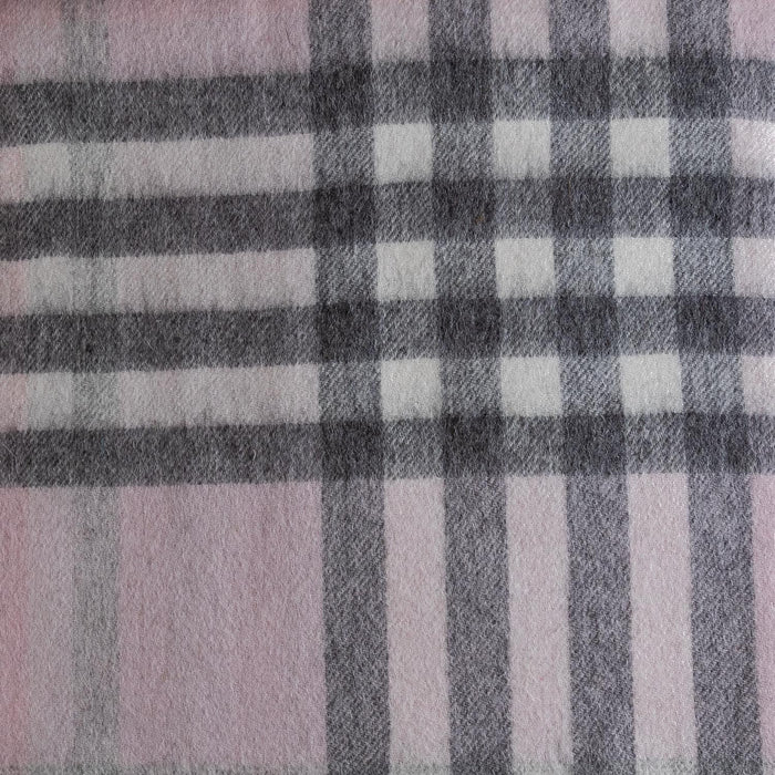 Chequer Cashmere Blend Blanket  Chalk