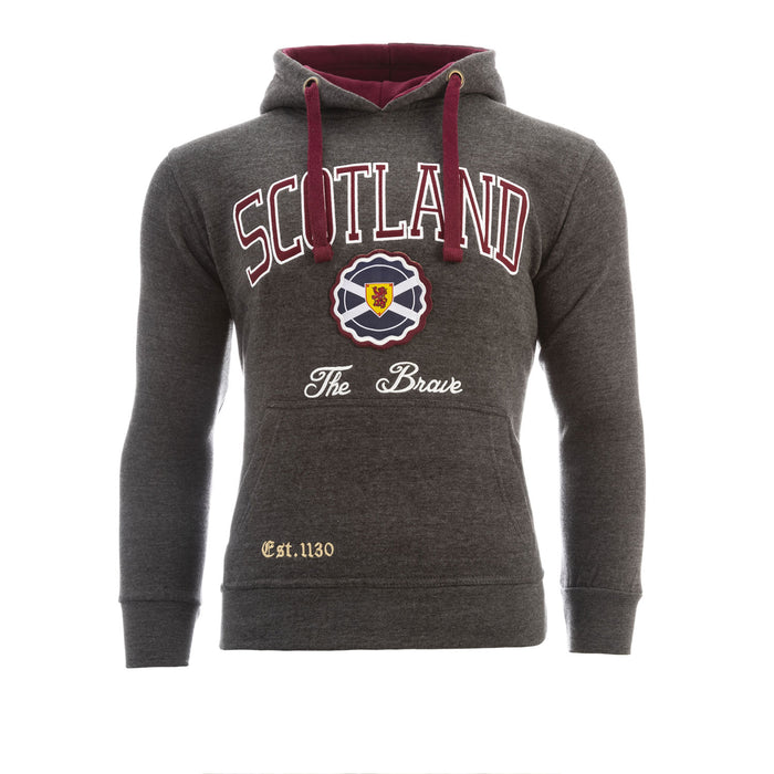 Scotland Hooded Pullover Charcoal/Maroon