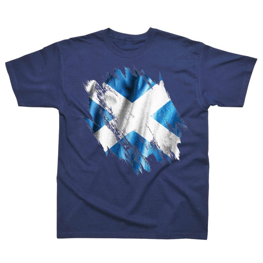 Abstract Saltire T-Shirt - Heritage Of Scotland - NAVY