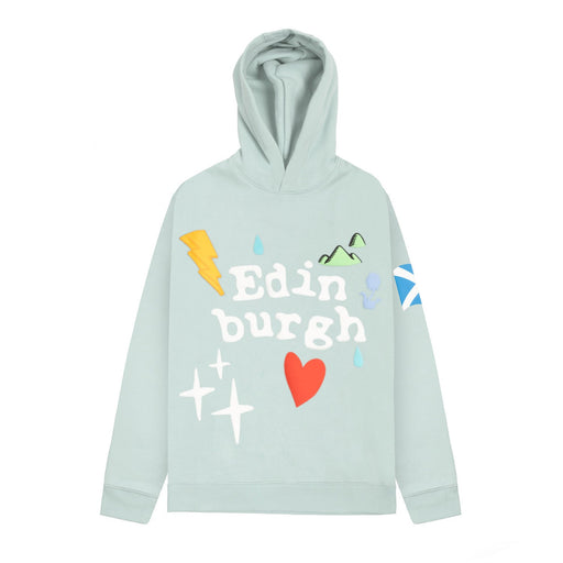 Adults Edin 3D Puff Printed Hooded Top Teal - Heritage Of Scotland - TEAL