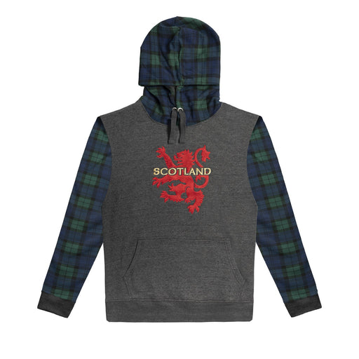 Adults Hoodie Lion/Scot B/Watch Sleeve - Heritage Of Scotland - CHARCOAL