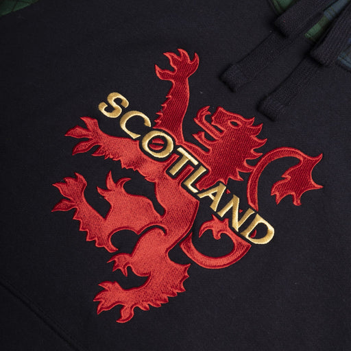 Adults Hoodie Lion/Scot B/Watch Sleeve - Heritage Of Scotland - NAVY