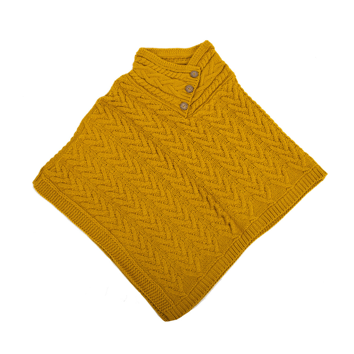 Aran Cable Button Shawl Neck Poncho | Heritage of Scotland — Heritage ...