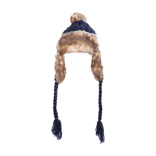 Aran Cable Trapper Hat - Heritage Of Scotland - Navy